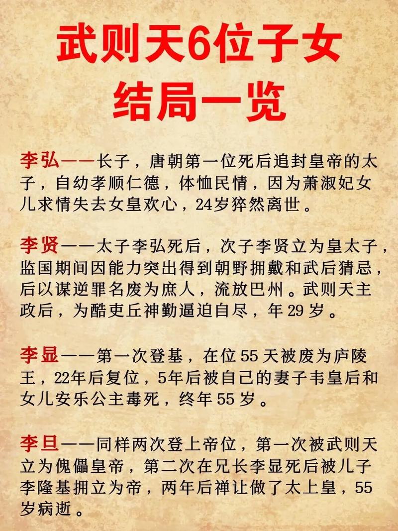 武则天杀了几个儿子?