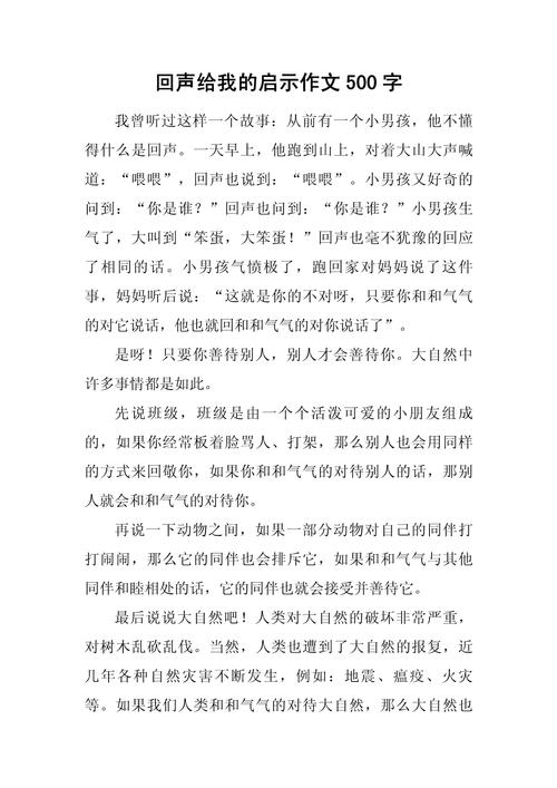 回声的启示作文