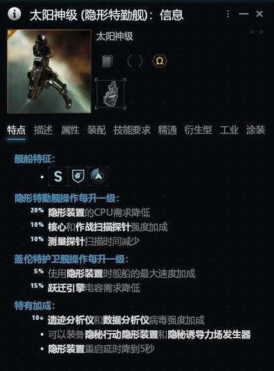 太阳神级舰船描述及其加成