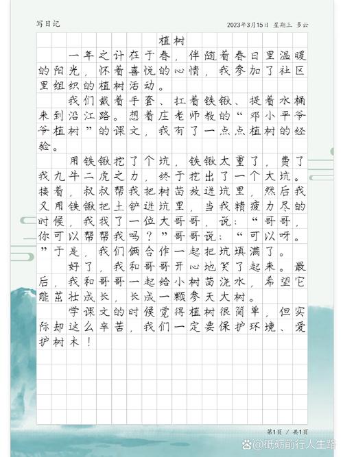 四年级日记作文300字